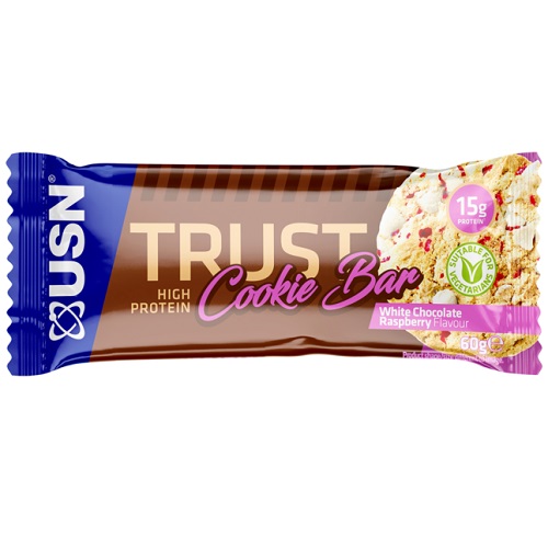 USN Trust Cookie Bars White Chocolate and Raspberry, 1x60 Grams/12 bars box/